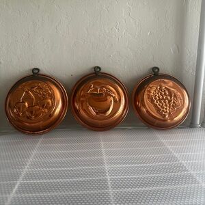 Set of Three Copper Wall Molds